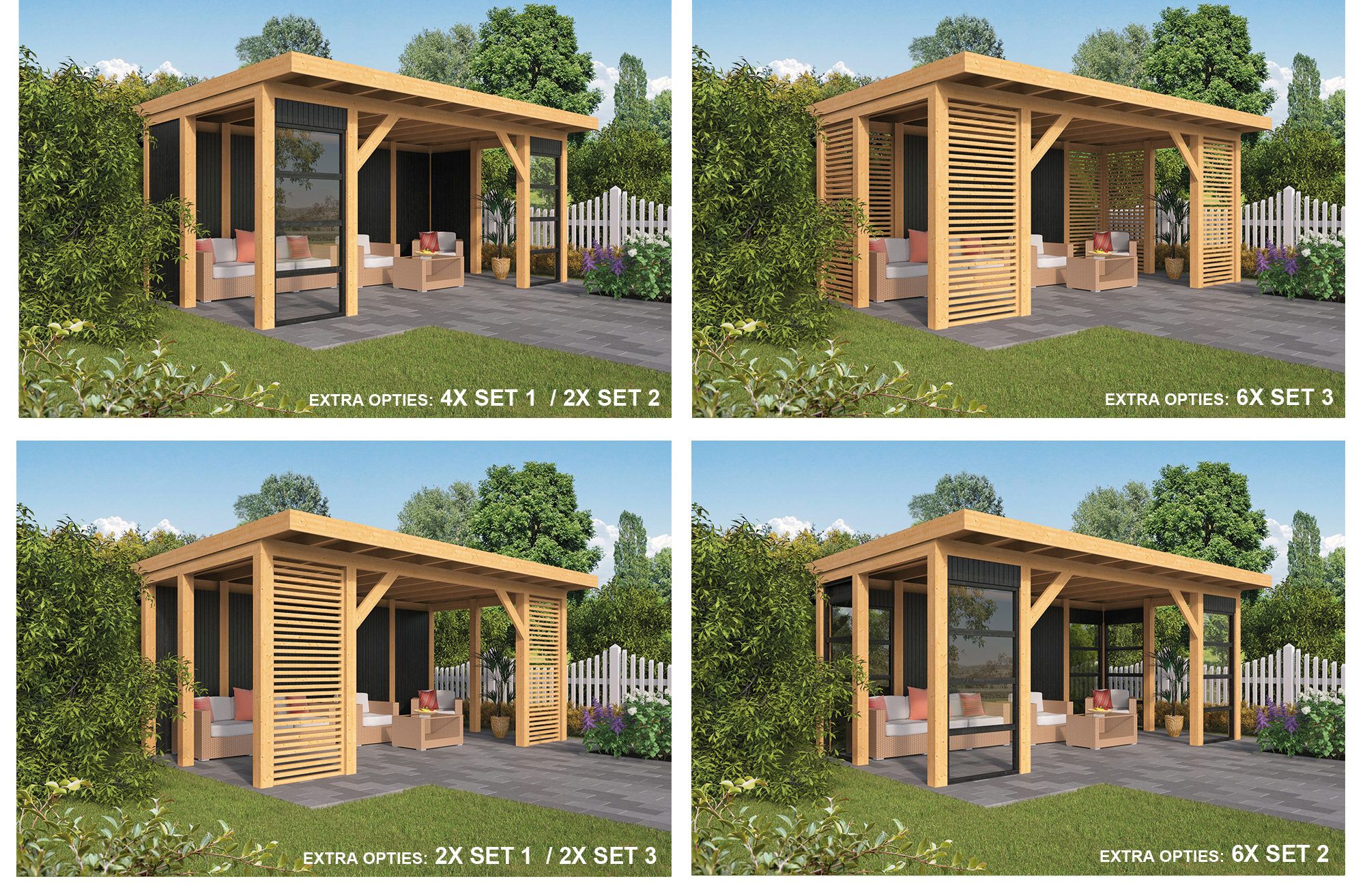 Hellendoorn 4 sets Tuindeco Modern buitenverblijf