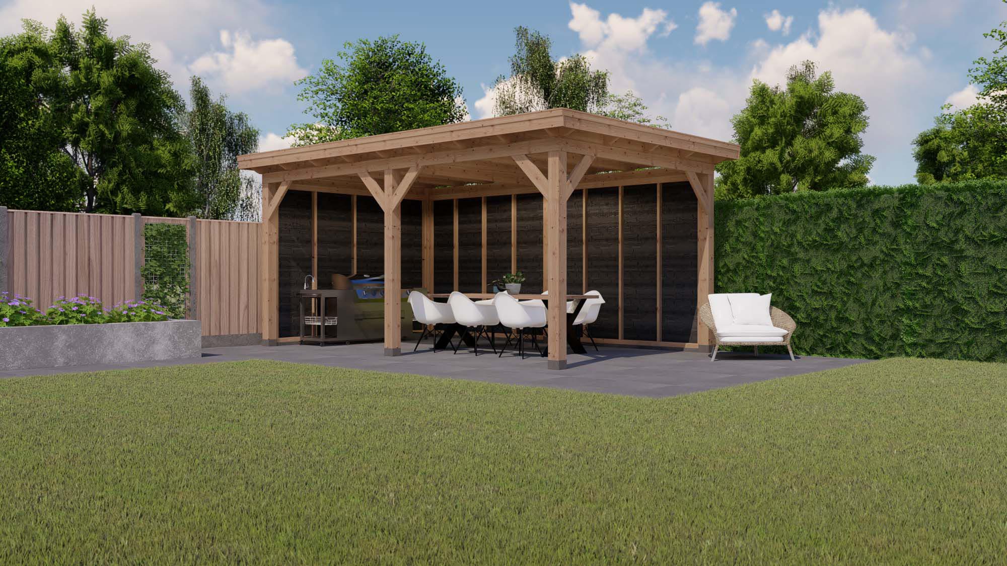 buitenverblijf Parijs L - 5950x3810mm - linkerzijde - veraf Toplawood Buitenverblijf Parijs